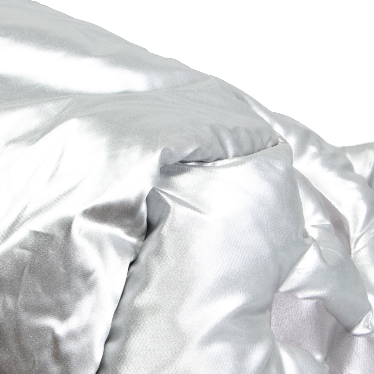 CHANEL Doudoune Tote Embossed Nylon Large- Metallic Silver