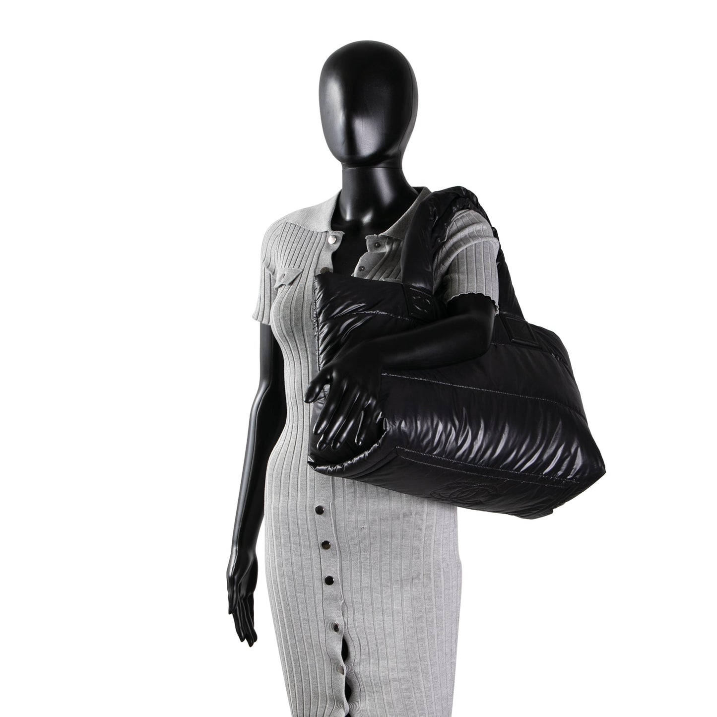 CHANEL CoCo Cocoon Reversible Tote Nylon Medium- Black