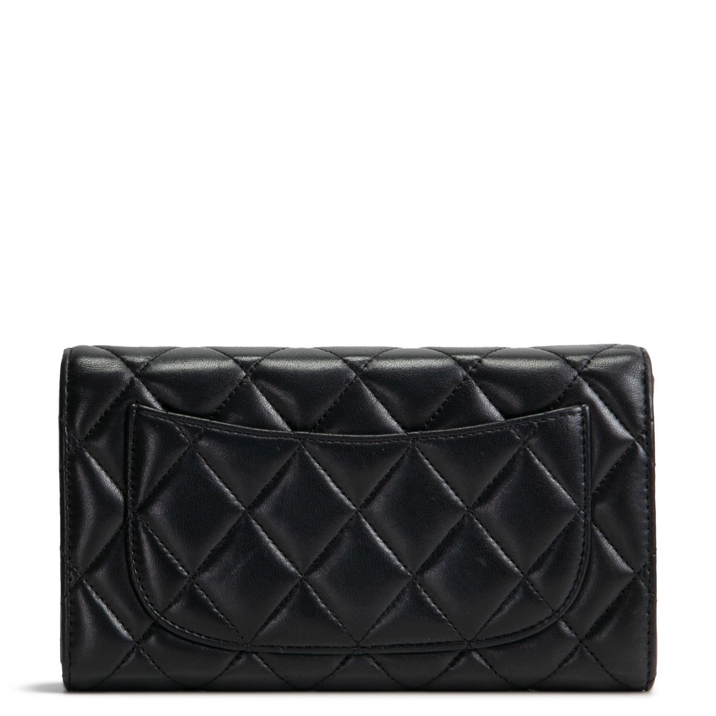 CHANEL Quilted Lambskin Classic Flap Continental Trifold Wallet - Black