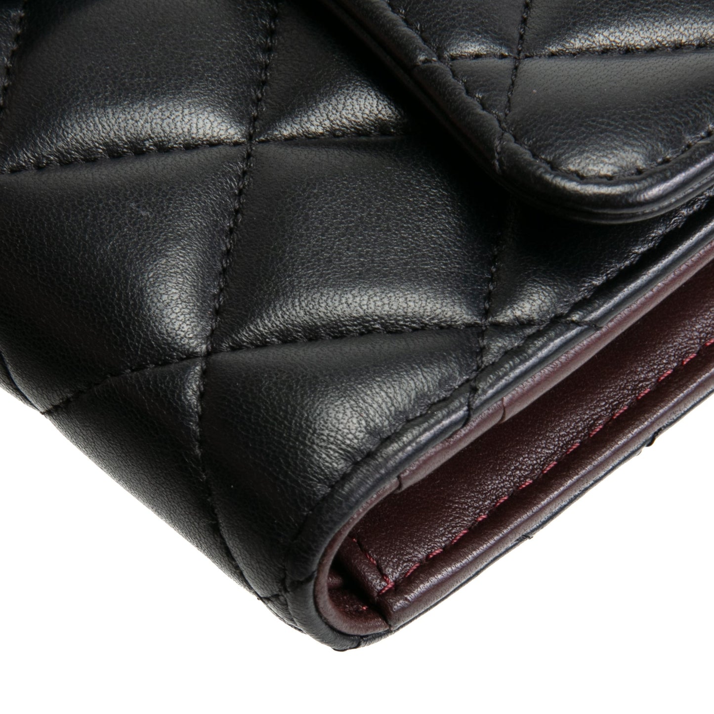CHANEL Quilted Lambskin Classic Flap Continental Trifold Wallet - Black