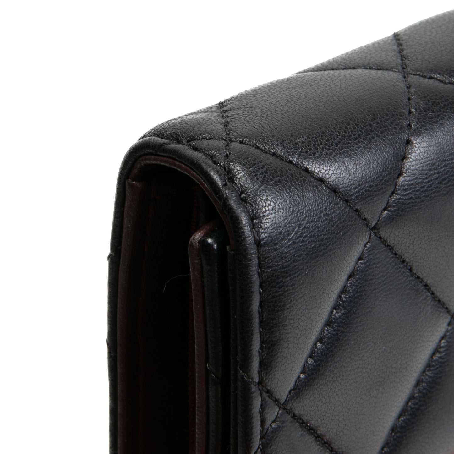 CHANEL Quilted Lambskin Classic Flap Continental Trifold Wallet - Black