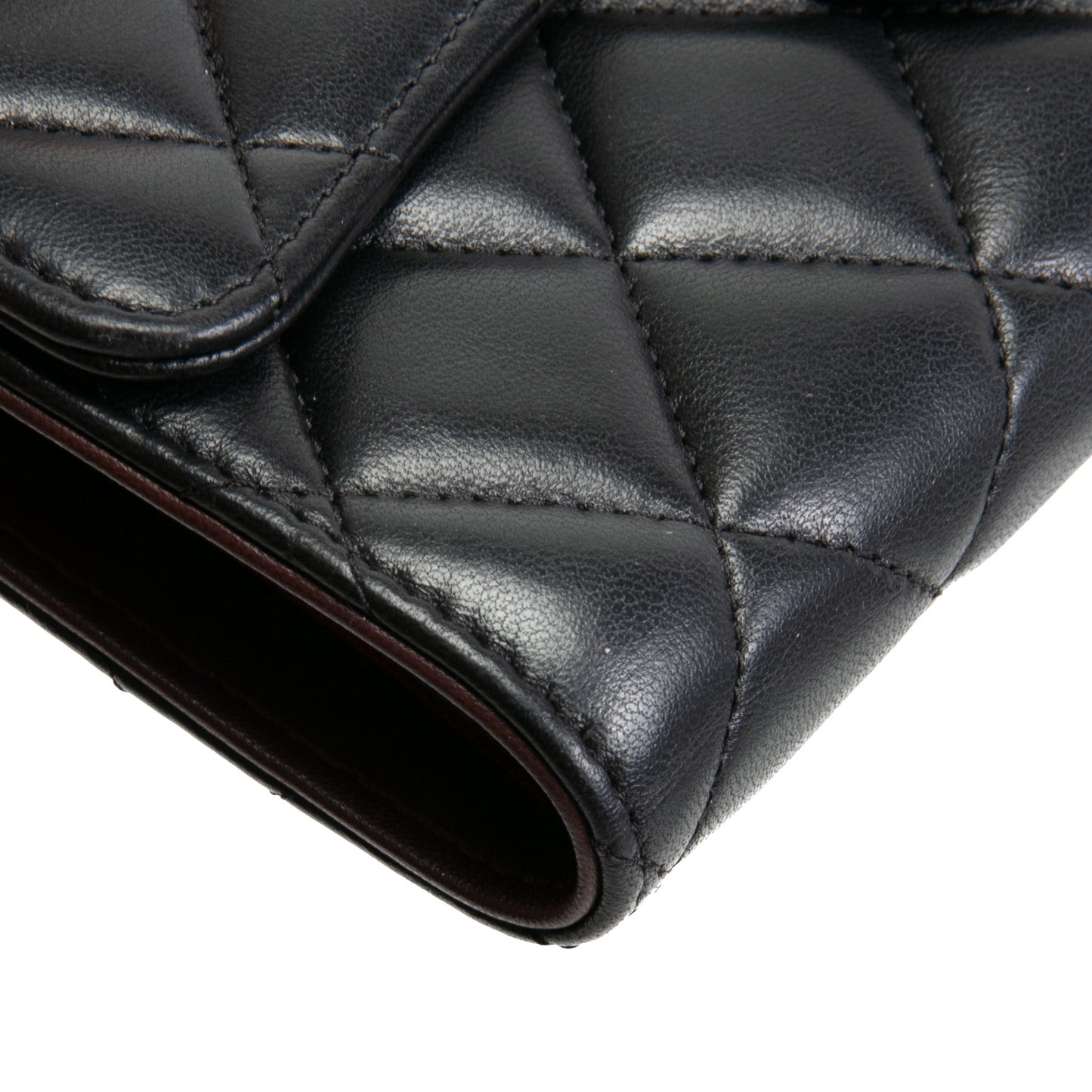CHANEL Quilted Lambskin Classic Flap Continental Trifold Wallet - Black
