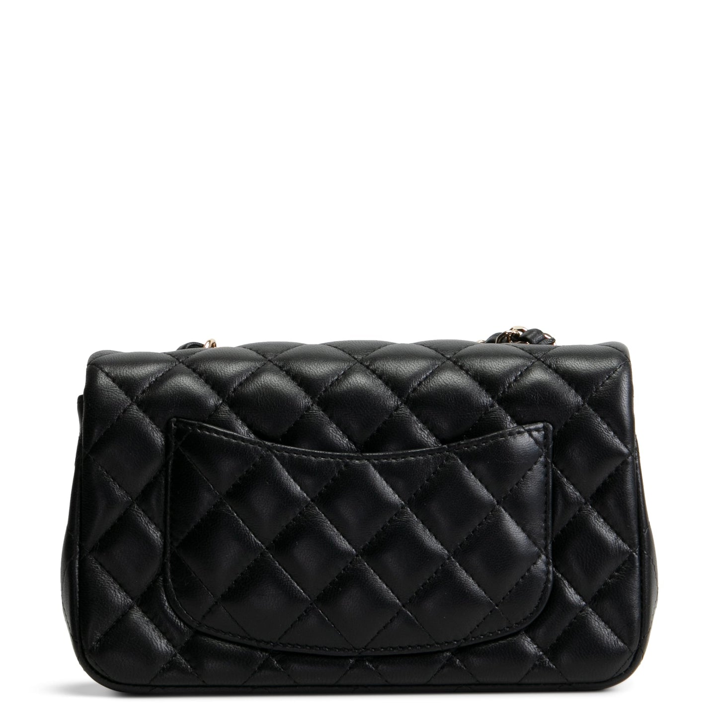 CHANEL Lambskin Quilted Rectangular Mini Flap Bag - Black