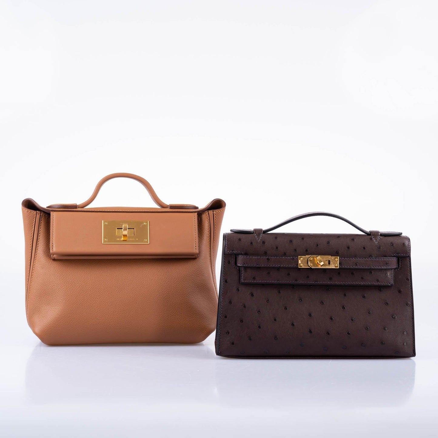 Hermes 24/24 21 Gold Evercolor and Swift Leather Gold Hardware