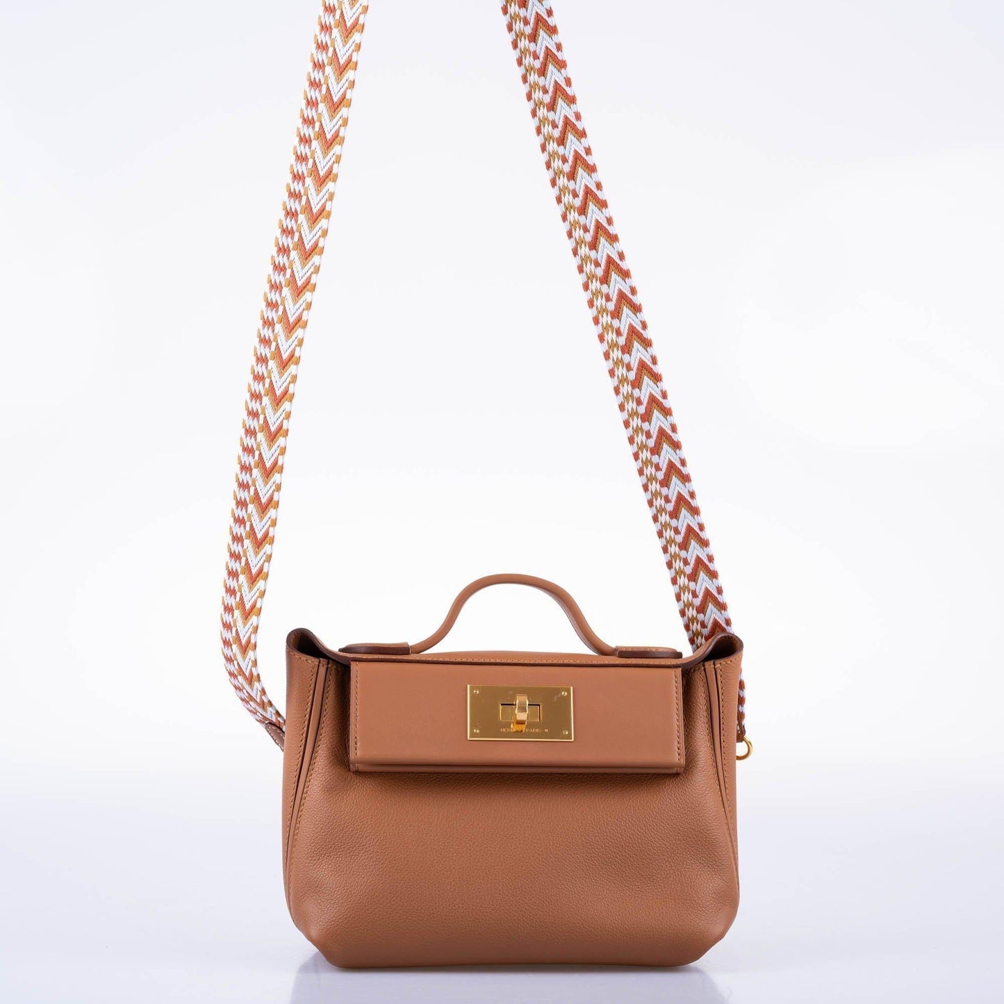 Hermes 24/24 21 Gold Evercolor and Swift Leather Gold Hardware
