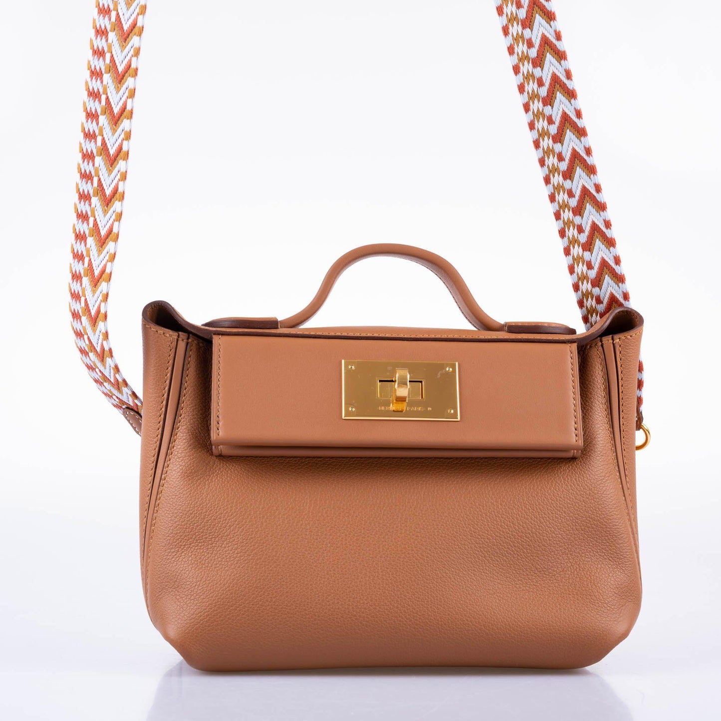Hermes 24/24 21 Gold Evercolor and Swift Leather Gold Hardware