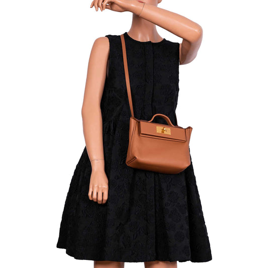Hermes 24/24 21 Gold Evercolor and Swift Leather Gold Hardware