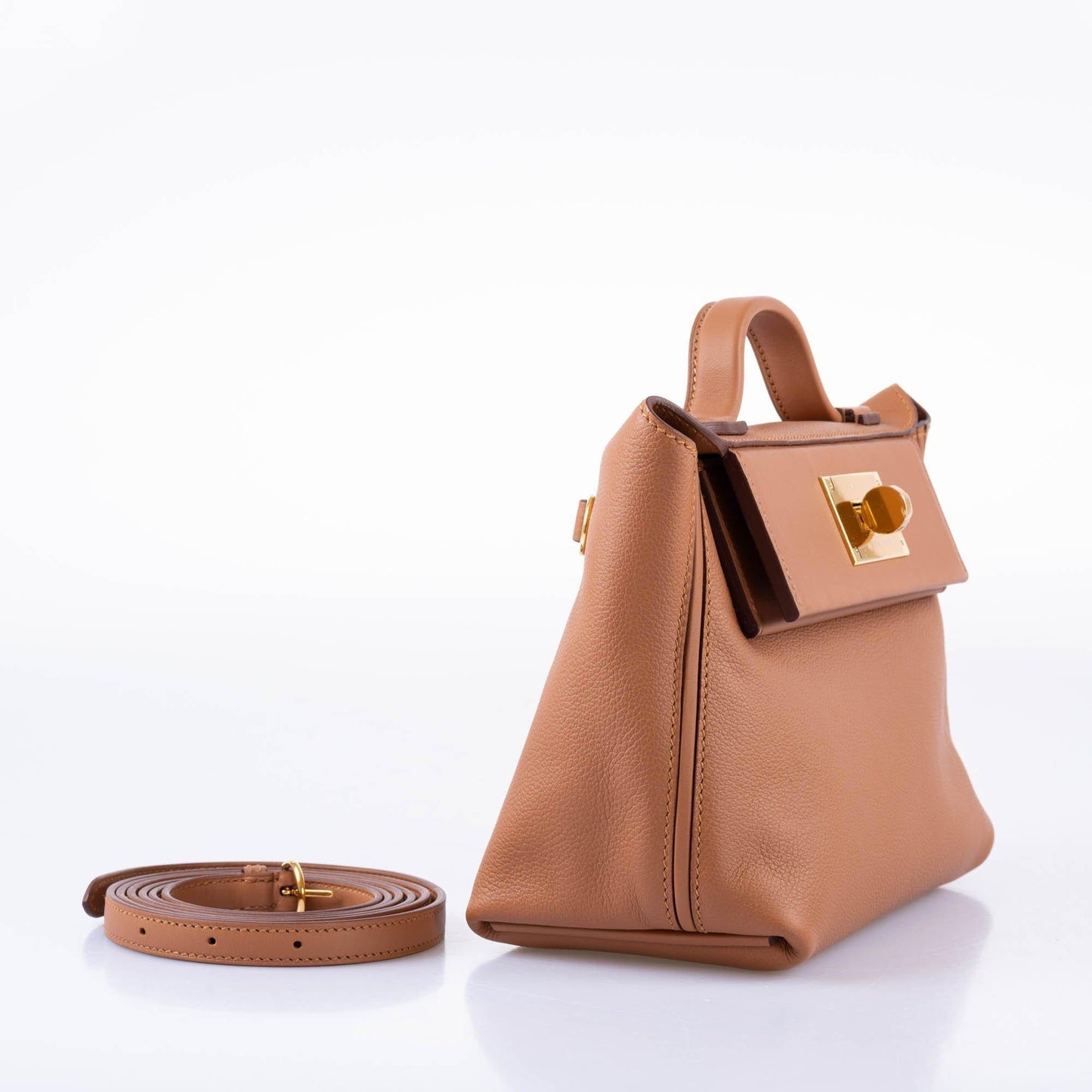 Hermes 24/24 21 Gold Evercolor and Swift Leather Gold Hardware