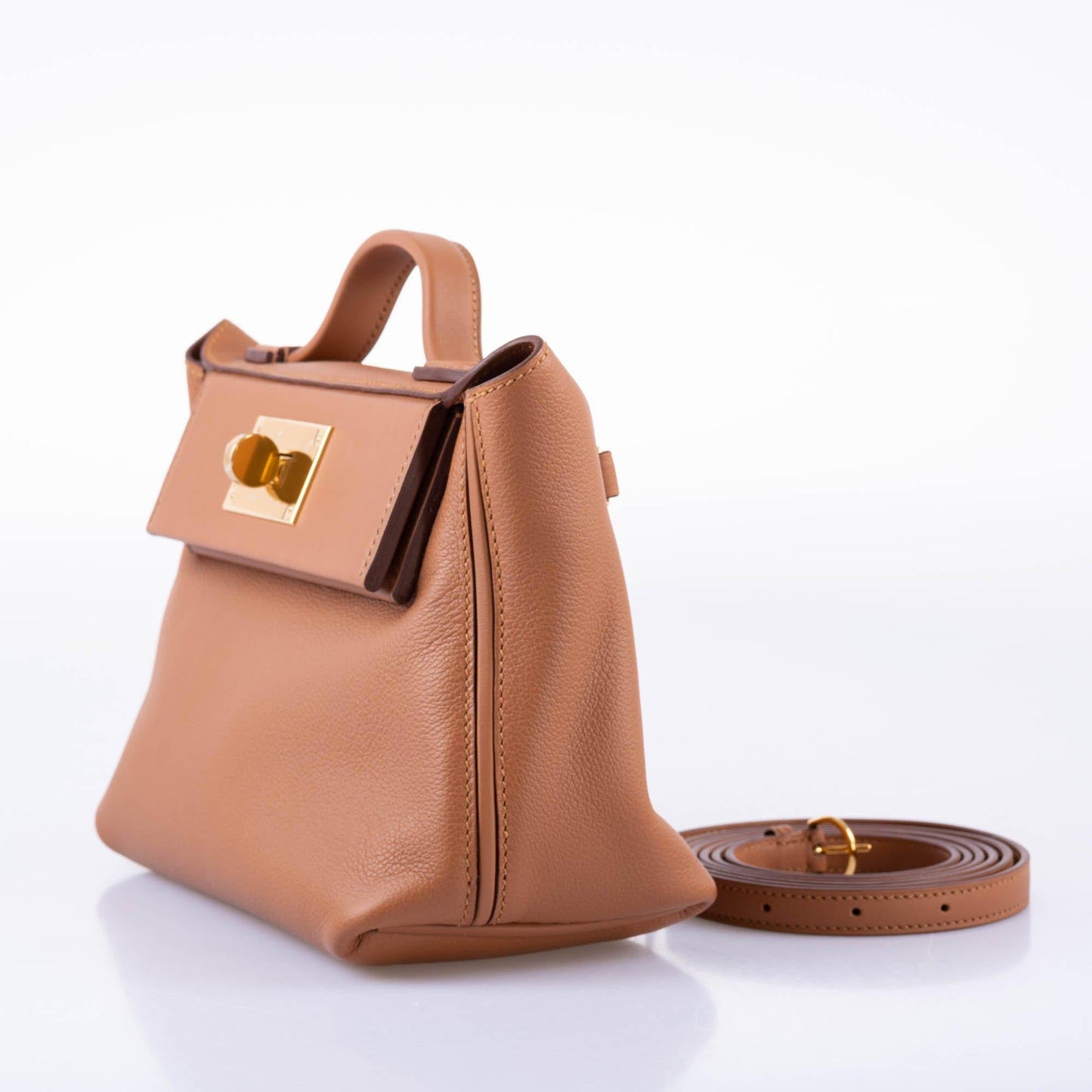 Hermes 24/24 21 Gold Evercolor and Swift Leather Gold Hardware