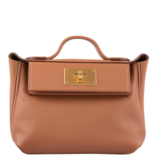 Hermes 24/24 21 Gold Evercolor and Swift Leather Gold Hardware