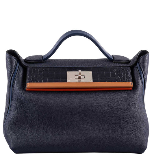 Hermes 24/24 29 Blue Nuit Togo and Matte Alligator Palladium Hardware