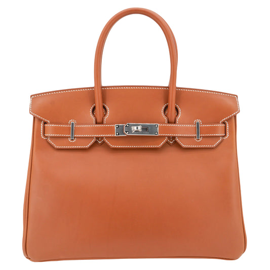 Hermès 30cm Birkin Fauve Barenia Smooth Leather Palladium Hardware