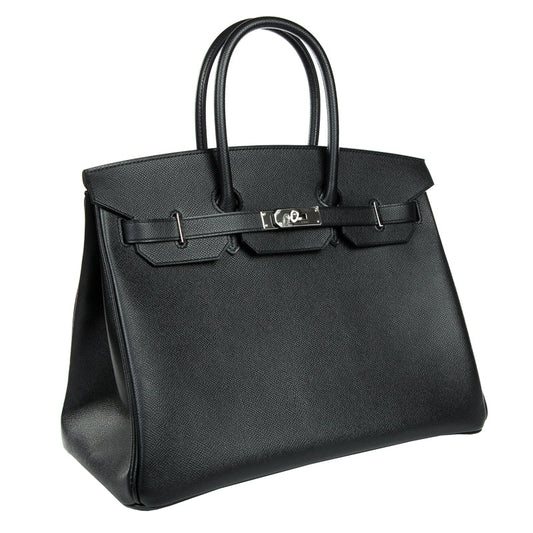 Hermès 35cm Birkin Black Epsom Palladium Hardware