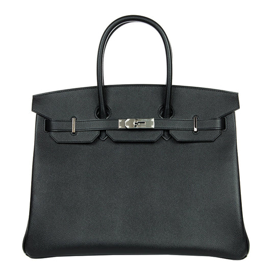 Hermès 35cm Birkin Black Epsom Palladium Hardware