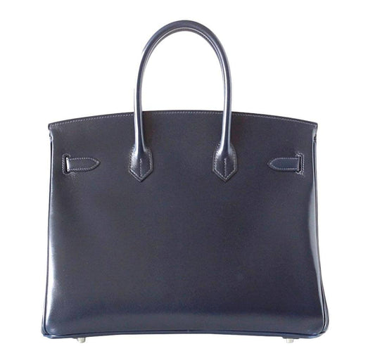 Hermès Birkin 35 Bleu Marine Box Leather Bag