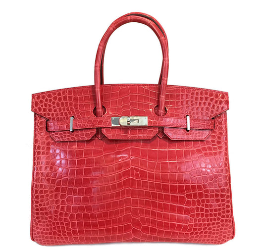 Hermès Birkin 35 Bougainvillea Porosus Crocodile Bag