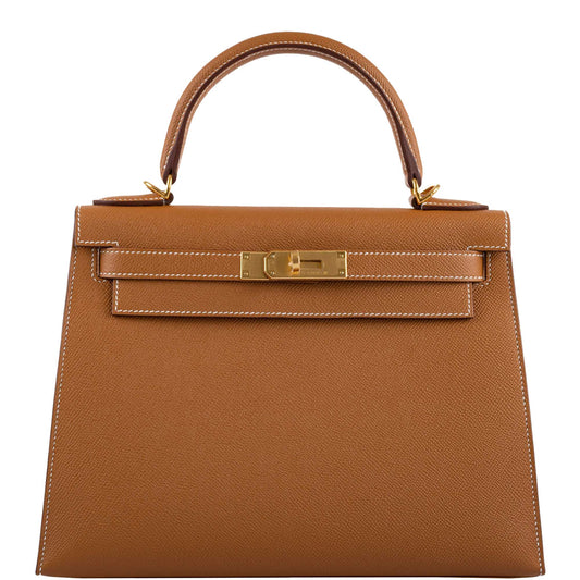 Hermes Kelly 28 Sellier Gold Epsom with Gold Hardware - 2020, Y