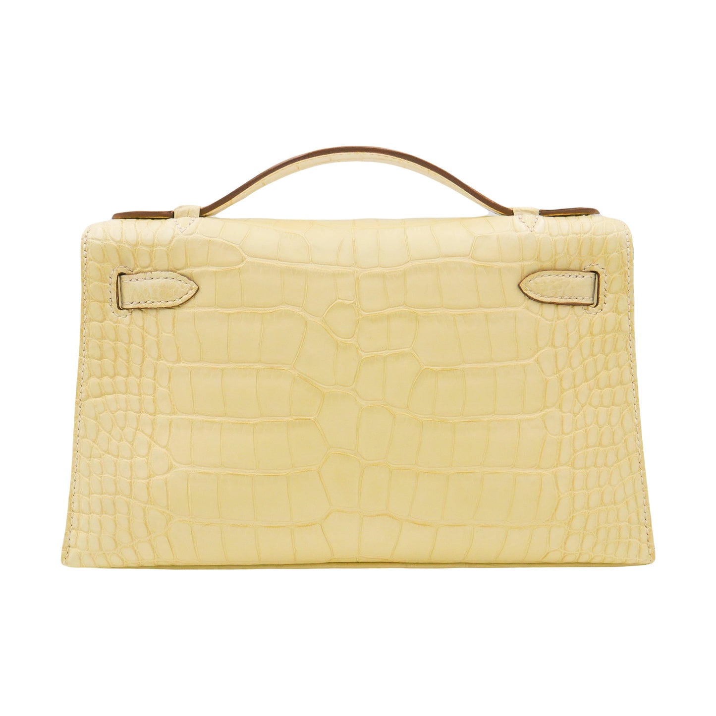 Hermès Kelly Pochette Vanille Matte Alligator Gold Hardware