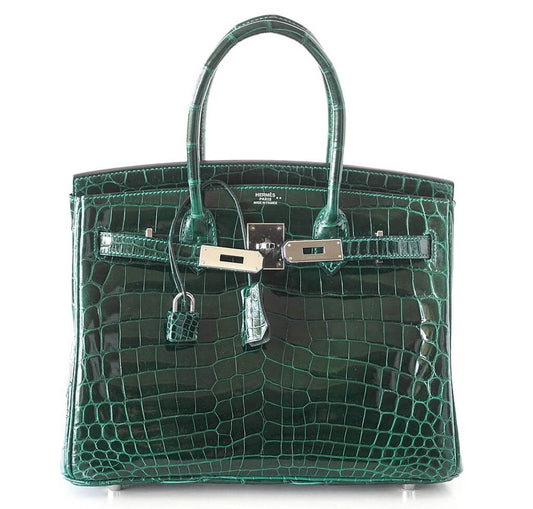 Hermès Birkin 30 Bag Emeraude Niloticus Crocodile
