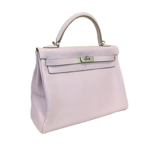 Hermès Kelly 32 Rose Dragee Bag PHW