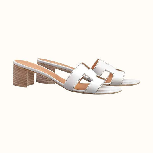 Hermes White Blanc Oasis Sandal