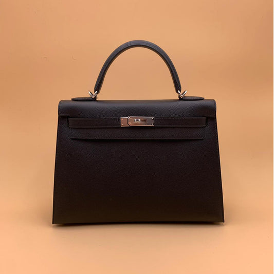 Hermes Black Epsom Kelly Sellier 32 Palladium Hardware