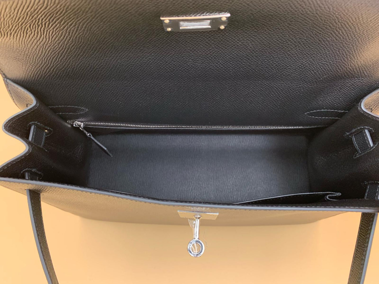 Hermes Black Epsom Kelly Sellier 32 Palladium Hardware