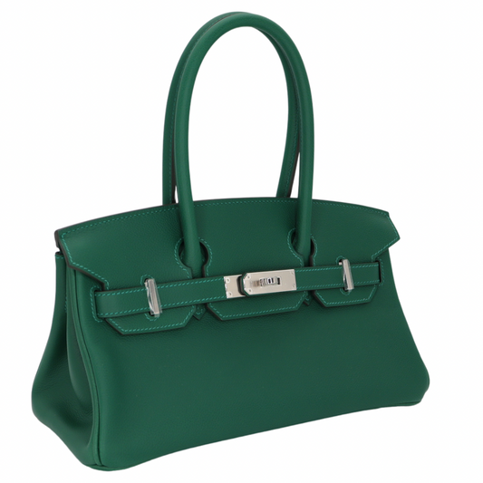Hermès 29cm Birkin Shoulder Vert Moyen Evercolor Leather Palladium Hardware