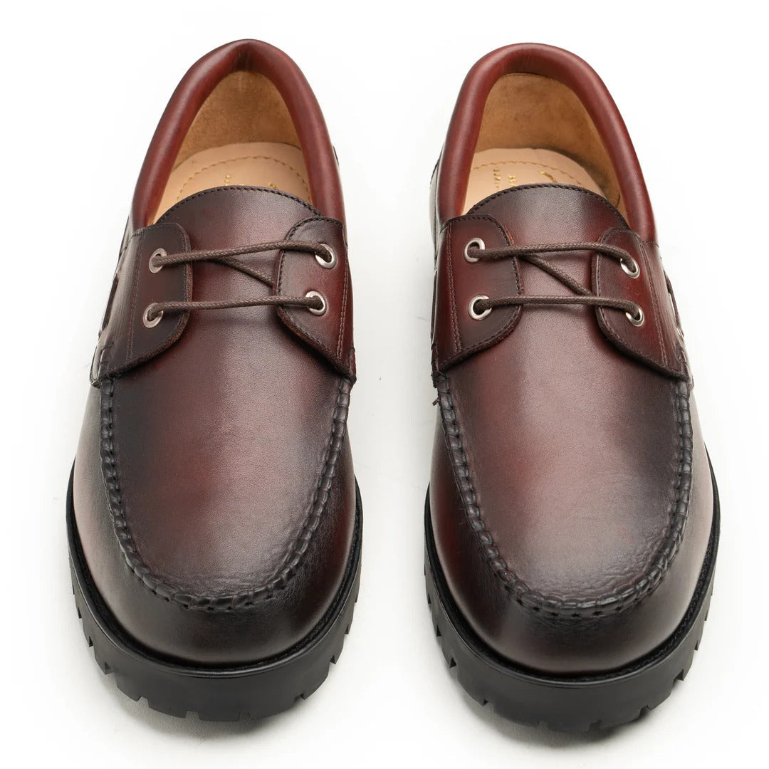 Men's Dark Brown Leather Boat Shoes