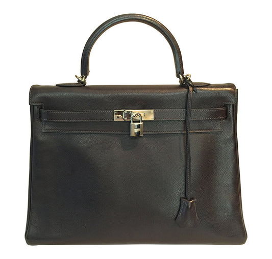 Hermès Kelly 35 Ebene Evergrain PHW