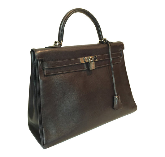 Hermès Kelly 35 Ebene Evergrain PHW