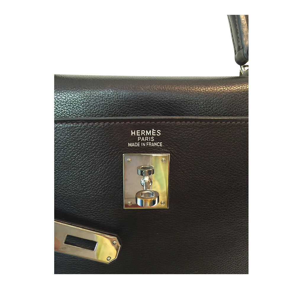 Hermès Kelly 35 Ebene Evergrain PHW