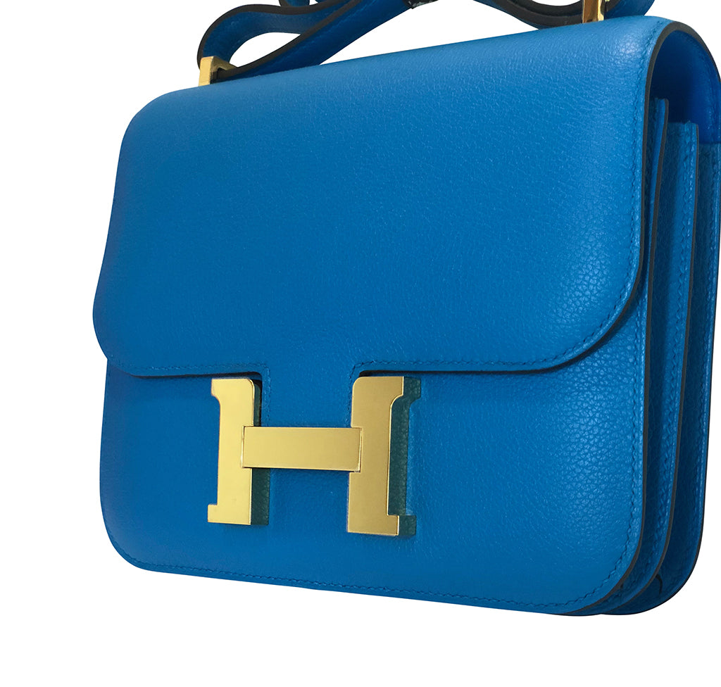Hermès Constance Mini Blue Zanzibar Epsom GHW