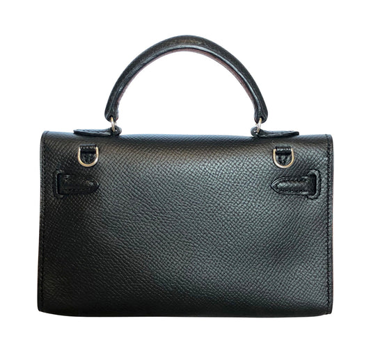 Hermès Kelly 15 Noir Epsom Bag PHW