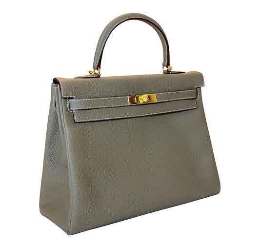 Hermès Kelly 35 Etoupe Togo GHW Bag