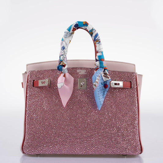 Vintage Hermes Birkin 25 ‘Pink Princess’ HSS Rose Dragee & Rouge Tomate Swift with Palladium Hardware