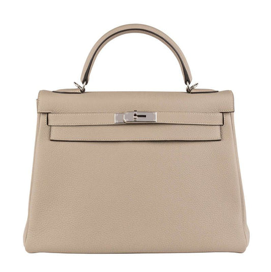 Hermès 32cm Kelly Gris Tourterelle Togo PHW