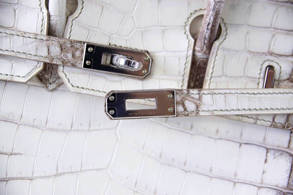 Hermès Birkin 25 Blanc Himalaya Crocodile Bag PHW