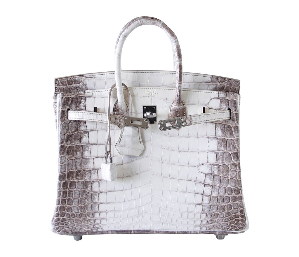 Hermès Birkin 25 Blanc Himalaya Crocodile Bag PHW