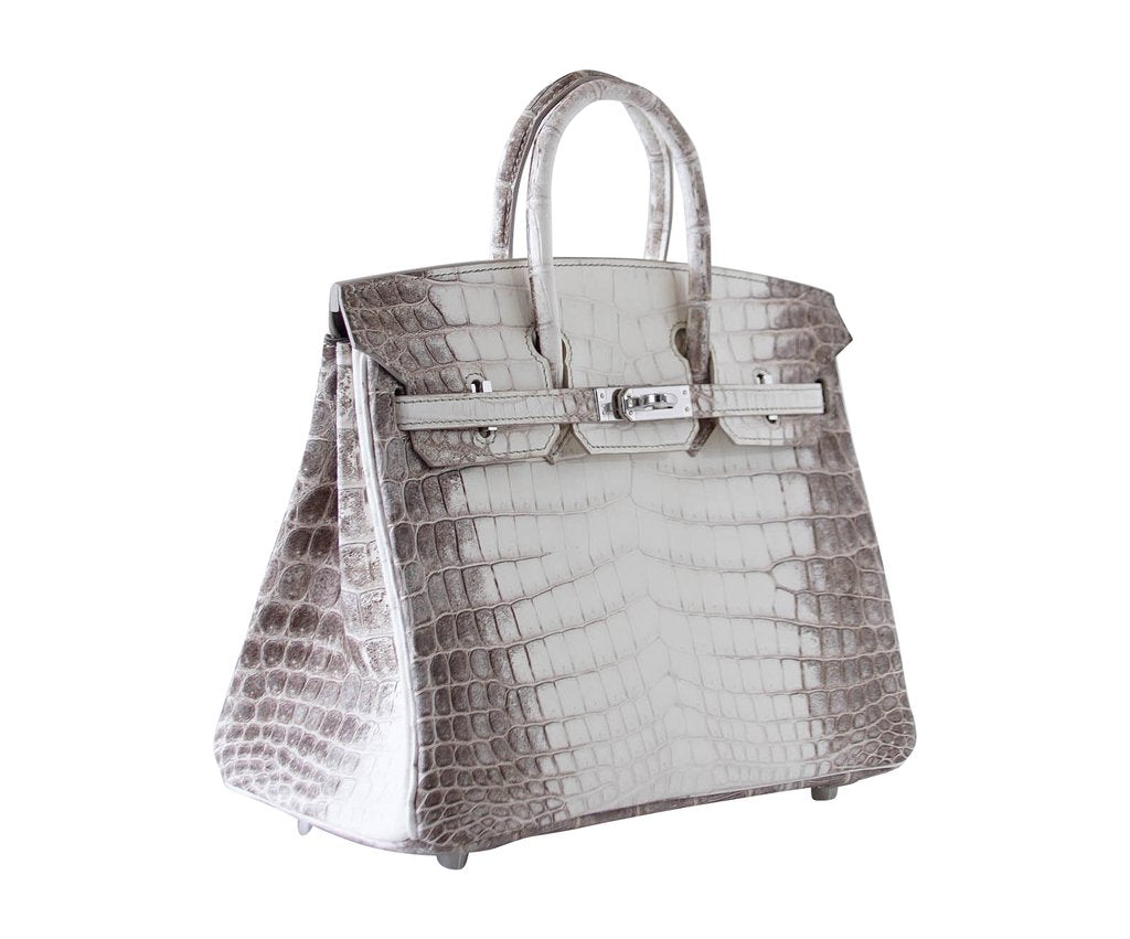 Hermès Birkin 25 Blanc Himalaya Crocodile Bag PHW