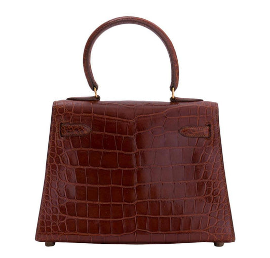 Hermès Mini Kelly Miel Crocodile Bag Palladium Hardware