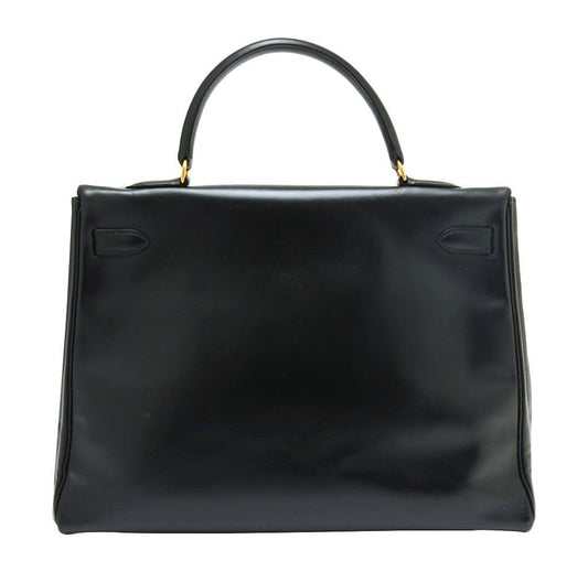 Hermès Kelly 35 Black Box Calf Bag GHW