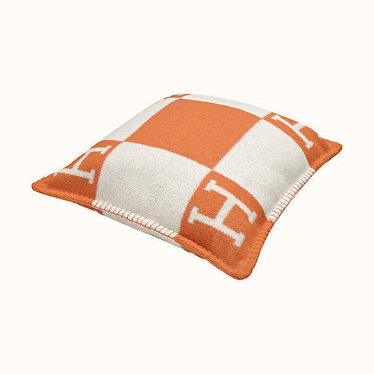 Hermes | Avalon III PM Signature H Pillow Ecru and Potiron