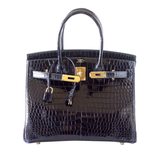 Hermès Birkin 30 Bleu Marine Porosus Crocodile Bag