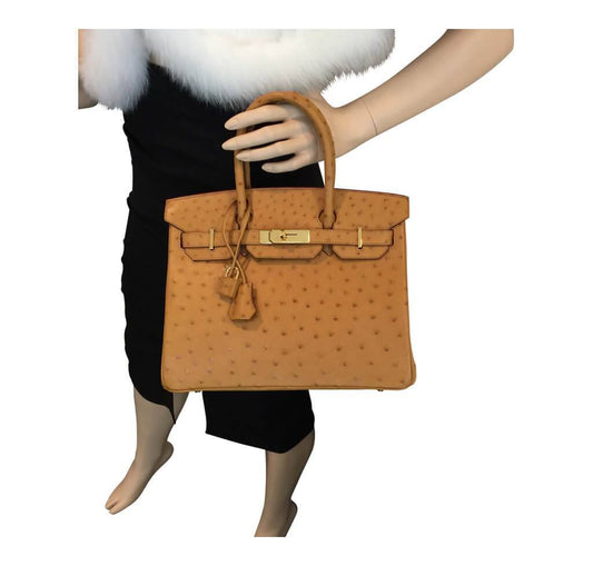Hermès Ostrich Birkin Bag 30cm Gold