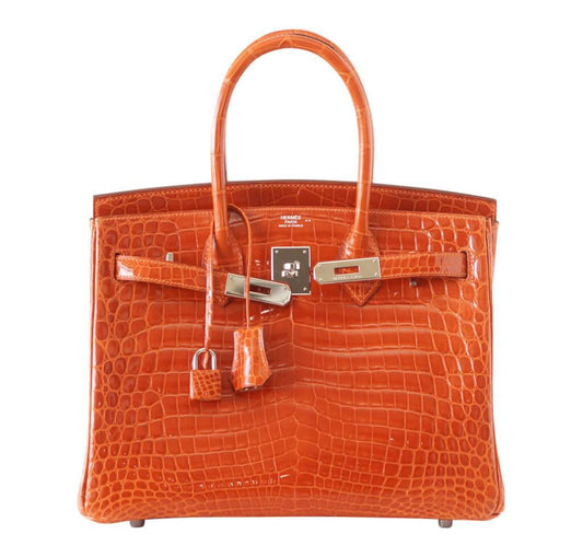 Hermès Birkin 30 Potiron Niloticus Crocodile Bag PHW