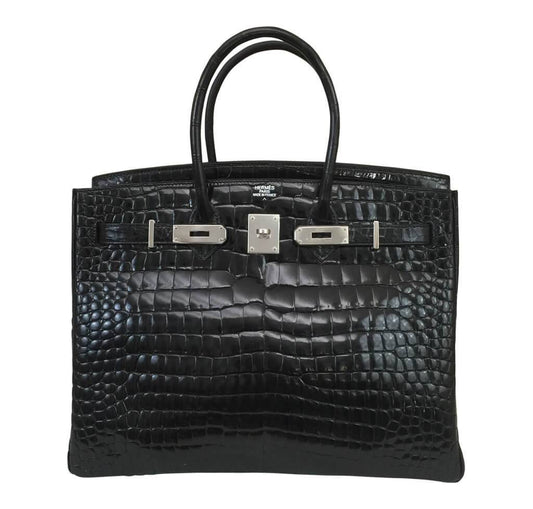 Hermès Crocodile Birkin 35 Black Bag