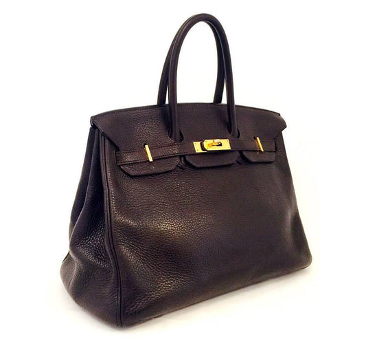 Hermès Birkin 35 Chocolate Brown Bag GHW