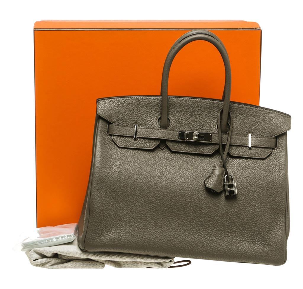 Hermès Birkin 35 Etain Bag PHW