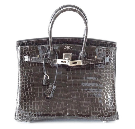 Hermès Birkin 35 Bag Graphite Porosus Crocodile
